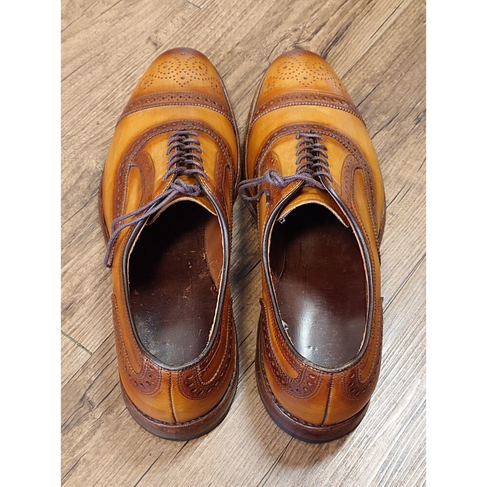 Allen Edmonds Strand 13D Light Brown Patina Burnished Oxford Dress Shoes - Picture 9 of 12